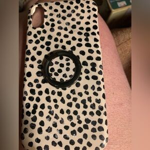 Leopard Print XR iPhone Phone Case with Ring Holder